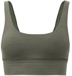 Nadiya Space-dyed Medium-impact Sports Bra - Womens - Khaki