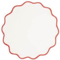 Set Of Four Scalloped-edge Linen Placemats - Womens - Ivory