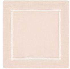 Set Of Six Embroidered Linen Cocktail Napkins - Womens - Light Pink