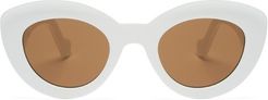 Anagram-logo Cat-eye Acetate Sunglasses - Womens - White