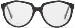 Oversized Round Acetate Glasses - Womens - Black