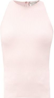 Sleeveless Ribbed-knit Top - Womens - Pink