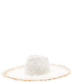 Big Nana Frayed Straw Hat - Womens - White