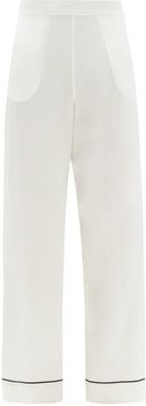 London Sandwashed Silk-satin Pyjama Trousers - Womens - White