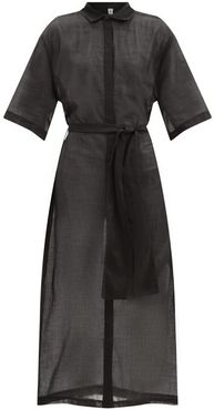 Alena Belted Cotton-blend Shirt Dress - Womens - Black