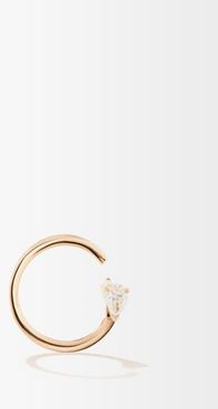 Serti Carrés Alternés Diamond & 18kt Gold Earring - Womens - Rose Gold