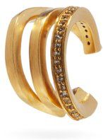 14kt Gold-vermeil And White-topaz Ear Cuff - Womens - Yellow Gold