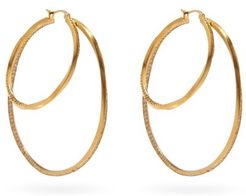 Manifold 14kt Gold-vermeil & Topaz Hoop Earrings - Womens - Yellow Gold