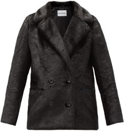 Annabelle Double-breasted Faux-fur Jacket - Womens - Black
