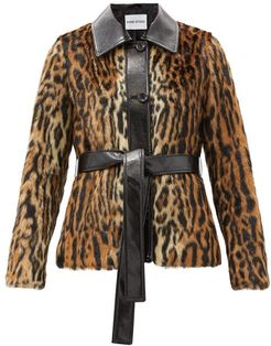 Cora Belted Leopard-print Faux-fur Jacket - Womens - Leopard