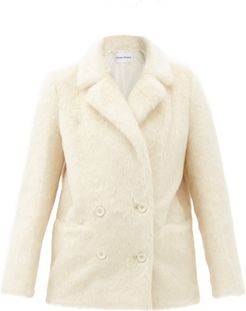 Annabelle Double-breasted Faux-fur Jacket - Womens - Ivory