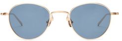 Round Titanium Sunglasses - Mens - Blue Gold