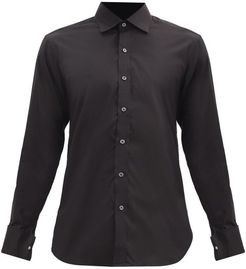 French-cuff Cotton-blend Shirt - Mens - Black