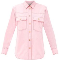 May Western Cotton-poplin Shirt - Womens - Pink