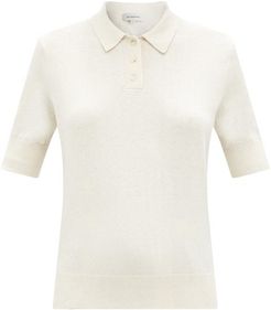 Knitted Cotton-blend Polo Shirt - Womens - Ivory