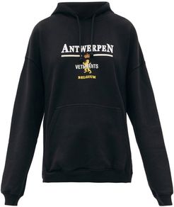Antwerpen Logo-print Cotton Hooded Sweatshirt - Womens - Black