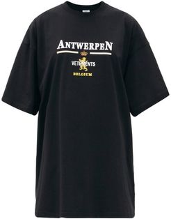 Antwerpen Logo-print Cotton-jersey T-shirt - Womens - Black