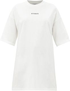 Logo-tab Oversized Cotton-jersey T-shirt - Womens - White