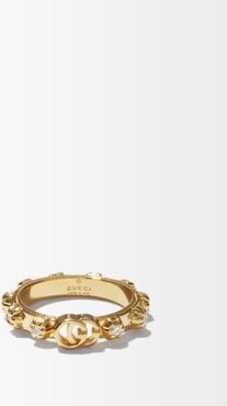 GG-logo Diamond & 18kt Gold Ring - Womens - Yellow Gold