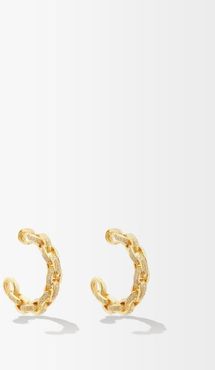 Diamond & 18kt Gold Chain-hoop Earrings - Womens - Yellow Gold