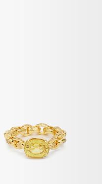 Sapphire & 18kt Gold Chain Ring - Womens - Yellow Gold