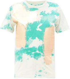 Tie-dye Upcycled Cotton-jersey T-shirt - Womens - Green Multi