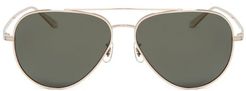 X Oliver Peoples Casse Aviator Titanium Sunglasses - Womens - Black Gold