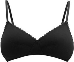 Antonia Organic-cotton Soft-cup Bra - Womens - Black