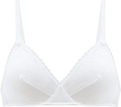 Antonia Organic-cotton Soft-cup Bra - Womens - White