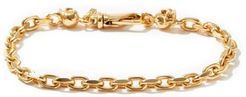 Skull 24kt Gold-plated Sterling-silver Bracelet - Mens - Gold