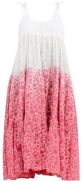 Shadow Flower Ombré-dyed Cotton-gauze Dress - Womens - Pink Print