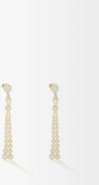 Opera Pearl & 14kt Gold Drop Earrings - Womens - Pearl