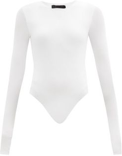 Long-sleeved Ribbed-jersey Bodysuit - Womens - White