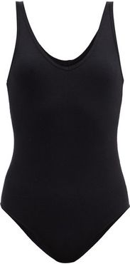 V-neck Ribbed Bodysuit - Womens - Black