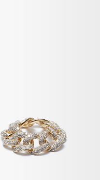 Diamond & 18kt Gold Chain-link Ring - Womens - Yellow Gold