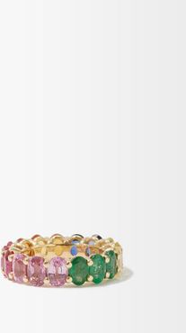 Ruby, Sapphire, Emerald & 18kt Gold Ring - Womens - Multi