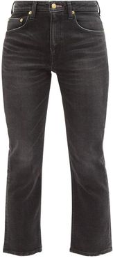 Rose Quartz Cropped Slim-leg Jeans - Womens - Black