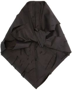 Distressed Cotton Headscarf - Womens - Black