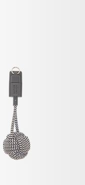 Usb Charging Key Ring - Mens - Black And White