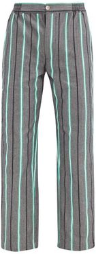 Striped Cotton Pyjama Trousers - Mens - Black Multi
