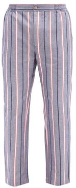 Striped Cotton Pyjama Trousers - Mens - Navy Multi