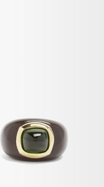 Emerald, Ebony & 18kt Gold Ring - Womens - Black Green