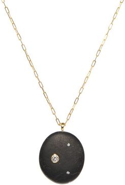 Goth Diamond & 18kt Gold Pendant Necklace - Womens - Black