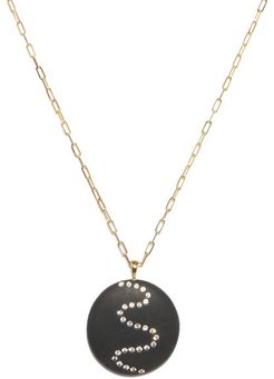 Spiral Diamond & 18kt Gold Necklace - Womens - Black