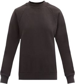 High-neck Brushed-back Cotton Sweatshirt - Womens - Black