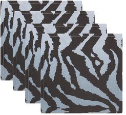 Leopard Set Of Four Linen-sateen Napkins - Blue Multi
