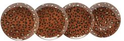 Leopard Set Of Four 24kt-gilded Porcelain Plates - Leopard