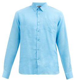 Caroubis Linen Shirt - Mens - Light Blue