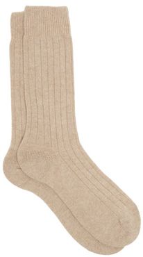 Waddington Rib-knitted Cashmere-blend Socks - Mens - Beige