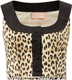 X Pierre Frey Animalier Cotton-blend Crop Top - Womens - Animal